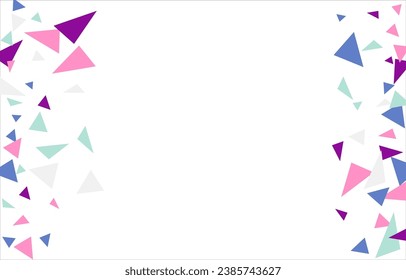 Marco de triángulos coloreados patrón geométrico abstracto. Se puede usar como afiche, banner, borde, fondo, papel pintado, tarjeta, impresión, web. Ilustración vectorial.