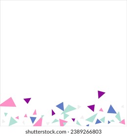 Frame of colored triangles abstract geometric pattern. Can be used as poster, banner, border, background, wallpaper, card, print, web. Vector illustration.