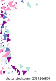 Frame of colored triangles abstract geometric pattern. Can be used as poster, banner, border, background, wallpaper, card, print, web. Vector illustration.