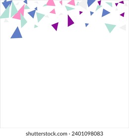 Rahmen aus farbigen Dreiecken abstraktes geometrisches Muster. Kann als Poster, Banner, Rand, Hintergrund, Wallpaper, Karte, Druck, Web verwendet werden. Vektorgrafik.