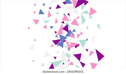 Frame of colored triangles abstract geometric pattern. Can be used as poster, banner, border, background, wallpaper, card, print, web. Vector illustration.
