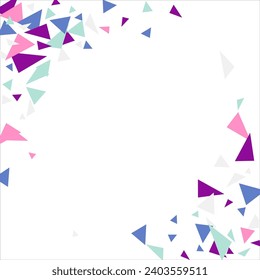 Frame of colored triangles abstract geometric pattern. Can be used as poster, banner, border, background, wallpaper, card, print, web. Vector illustration.