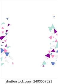 Frame of colored triangles abstract geometric pattern. Can be used as poster, banner, border, background, wallpaper, card, print, web. Vector illustration.