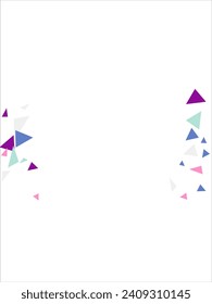 Frame of colored triangles abstract geometric pattern. Can be used as poster, banner, border, background, wallpaper, card, print, web. Vector illustration.