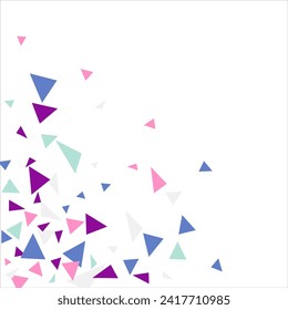 Frame of colored triangles abstract geometric pattern. Can be used as poster, banner, border, background, wallpaper, card, print, web. Vector illustration.