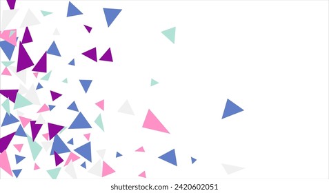 Frame of colored triangles abstract geometric pattern. Can be used as poster, banner, border, background, wallpaper, card, print, web. Vector illustration.