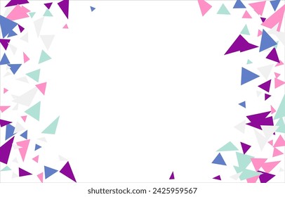 Frame of colored triangles abstract geometric pattern. Can be used as poster, banner, border, background, wallpaper, card, print, web. Vector illustration.