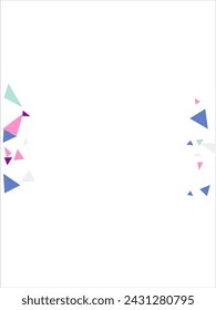 Frame of colored triangles abstract geometric pattern. Can be used as poster, banner, border, background, wallpaper, card, print, web. Vector illustration.