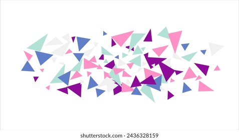 Frame of colored triangles abstract geometric pattern. Can be used as poster, banner, border, background, wallpaper, card, print, web. Vector illustration.