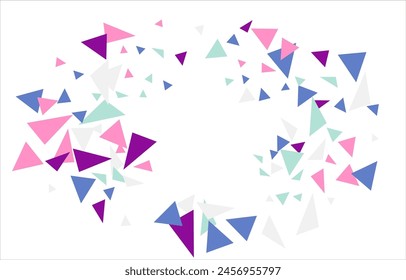 Frame of colored triangles abstract geometric pattern. Can be used as poster, banner, border, background, wallpaper, card, print, web. Vector illustration.