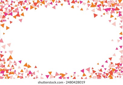 Rahmen aus farbigen Dreiecken abstrakte geometrische Muster. Kann als Poster, Banner, Rahmen, Hintergrund, Bildschirmhintergrund, Karte, Druck, Web verwendet werden. Vektorillustration.