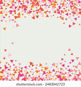 Frame of colored triangles abstract geometric pattern. Can be used as poster, banner, border, background, wallpaper, card, print, web. Vector illustration.