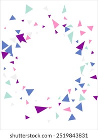 Frame of colored triangles abstract geometric pattern. Can be used as poster, banner, border, background, wallpaper, card, print, web. Vector illustration.