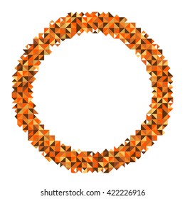Frame. Colored triangles, diamonds. Isolated vector object on white background. Orange.