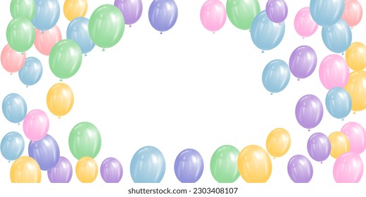 frame colorful balloons vector illustration for your design. rainbow color balloons for party