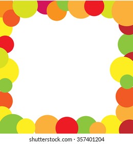 frame of colorful circles