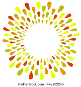frame with colorful drops in a circle. Abstract background with place for your text.  