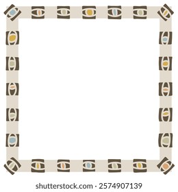 Frame with colorful eyes pattern. Design element for prints, backgrounds, template, web pages and textile pattern.