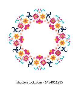 frame of colorful flower of the india