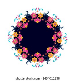frame of colorful flower of the india