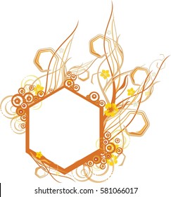 frame colorful flower ornaments vector