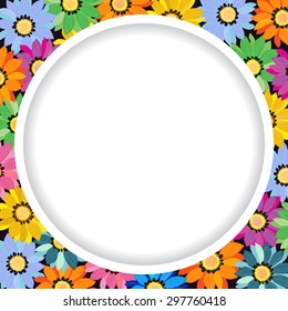 Frame of colorful flowers