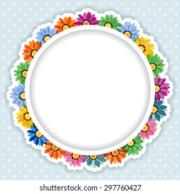 Frame of colorful flowers