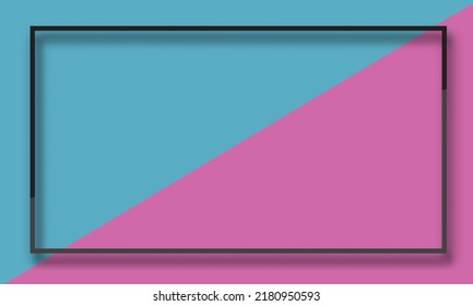 frame Colorful pastels paper art style abstract background design with shadows. Vector
