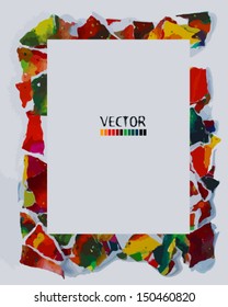 Frame of colorful pieces of paper 