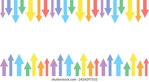 Frame of colorful rainbow arrows, vector illustration