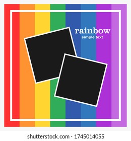 Frame with colorful swirls and waves. Bright rainbow frame. Place for your text or photo.
