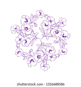 frame coloring violet contour, vector 