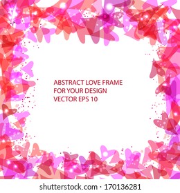 frame with colors hearts