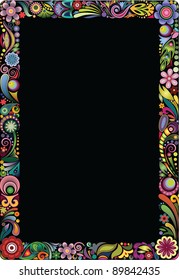 Frame of the colors on a black background