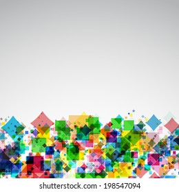 frame with colors squares and rhombus. Vector decorate geometric illustration