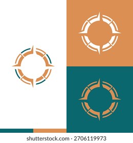 Modelo de logotipo de navegação de compasso