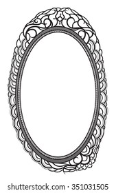 Frame composed of elements of abstract lace.