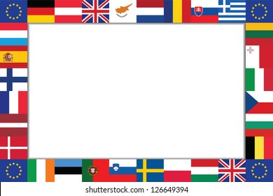 frame is composed of the flags of the EU countries