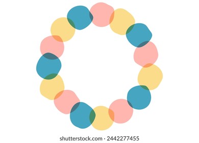 Frame composed of simple red, yellow and blue fluid