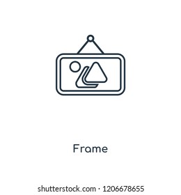 Frame concept line icon. Linear Frame concept outline symbol design. This simple element illustration can be used for web and mobile UI/UX.