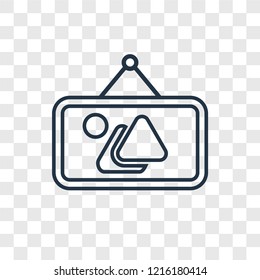 Frame concept vector linear icon isolated on transparent background, Frame concept transparency concept in outline style