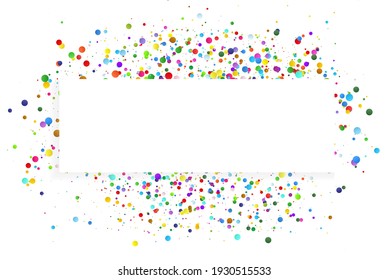 Frame with confetti  border and copy space for your text, vector background