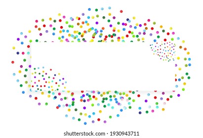 Frame with confetti  border and copy space for your text, vector background
