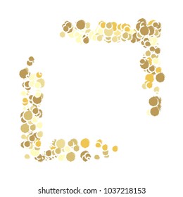 Frame from Confetti Circles Isolated on colored background. Scattered Circles Rings. Abstract Confetti Background  for holiday, decorations, paper packaging, textile  design, covers