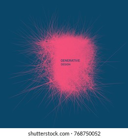 Der Rahmen besteht aus chaotischen Linien. 3D abstrakte Vektorgrafik. Designt eine Vorlage mit Platz für Text. Modernes Muster.