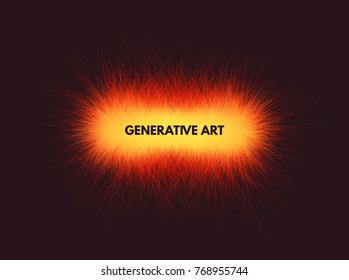 The frame consisting of chaotic lines. 3d abstract vector illustration. Design template with place for text. Modern pattern.
