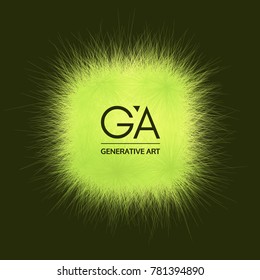 The frame consisting of chaotic lines. 3d abstract vector illustration. Design template with place for text. Modern pattern.