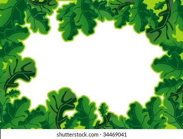 Frame consisting of oak leaves