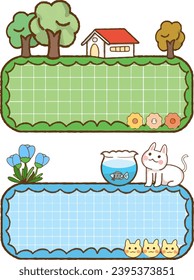 The frame contains text with diverse cute styles