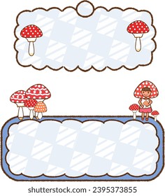 The frame contains text with diverse cute styles